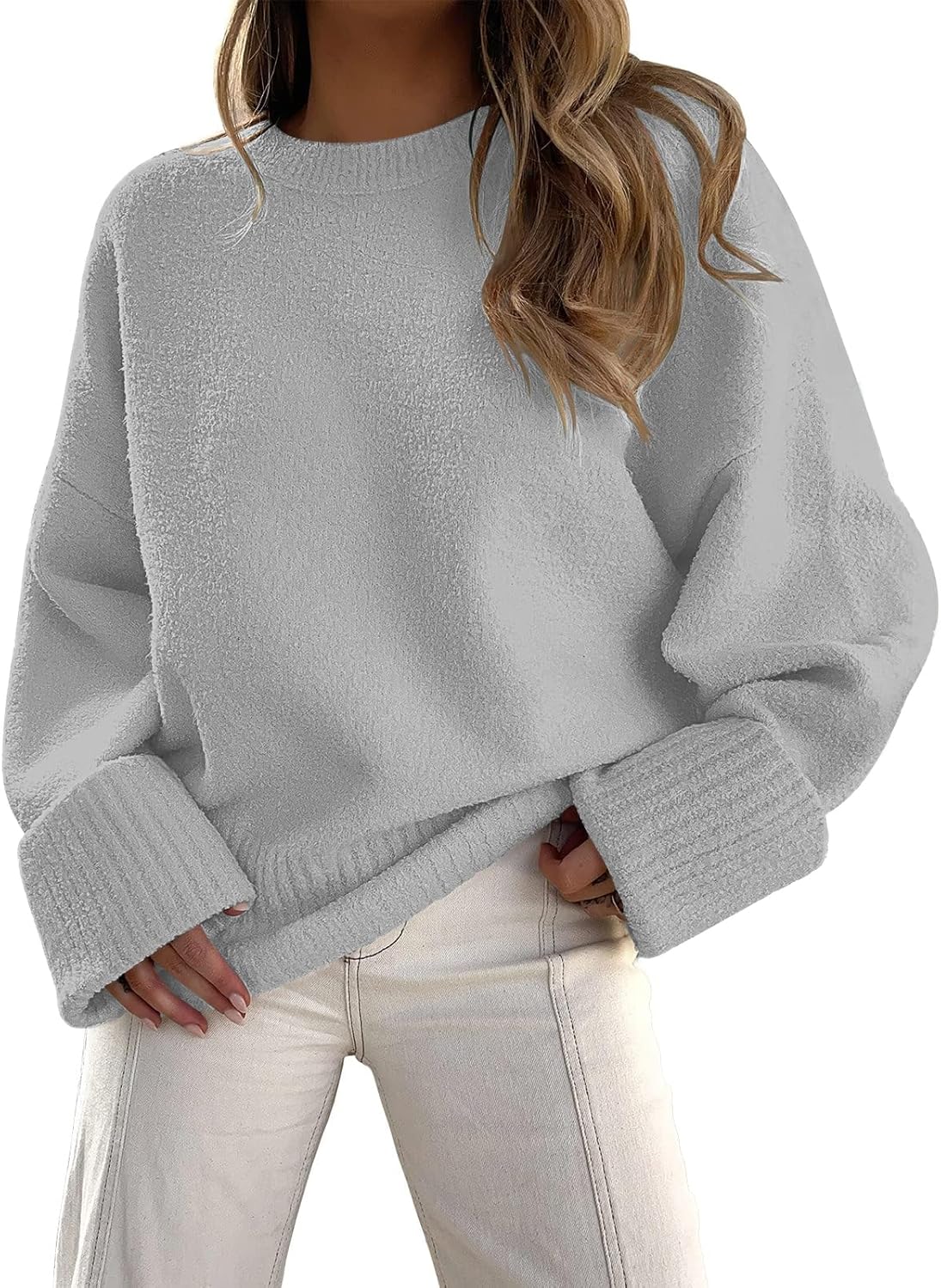 LILLUSORY Women's Oversized Sweaters Fuzzy Chunky Warm Pullover Sweater