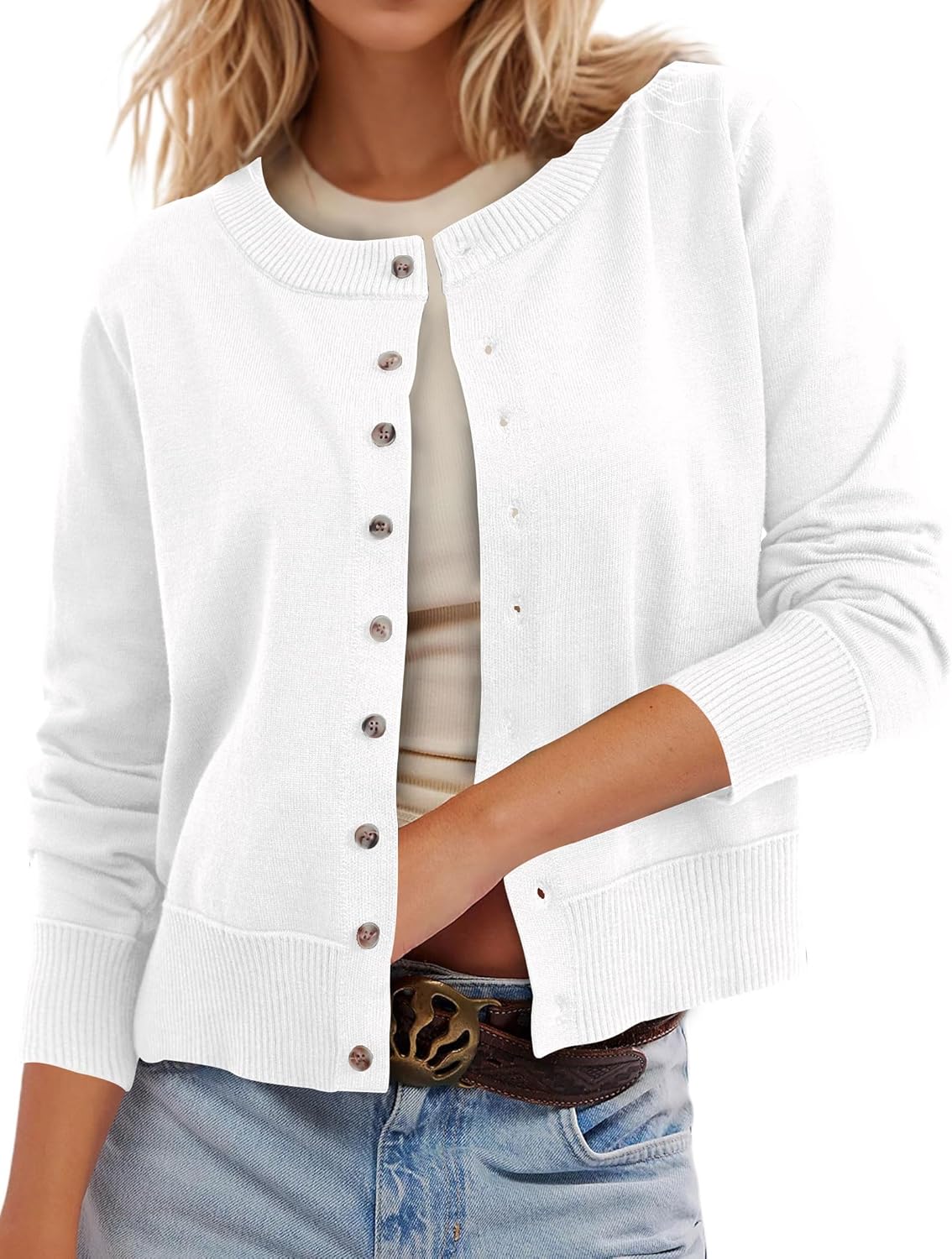 Leopard Cardigan Open Front Button Up Sweaters for Women Long Sleeve Shrug Cheetah Print Top Cropped Cardigan Jackets