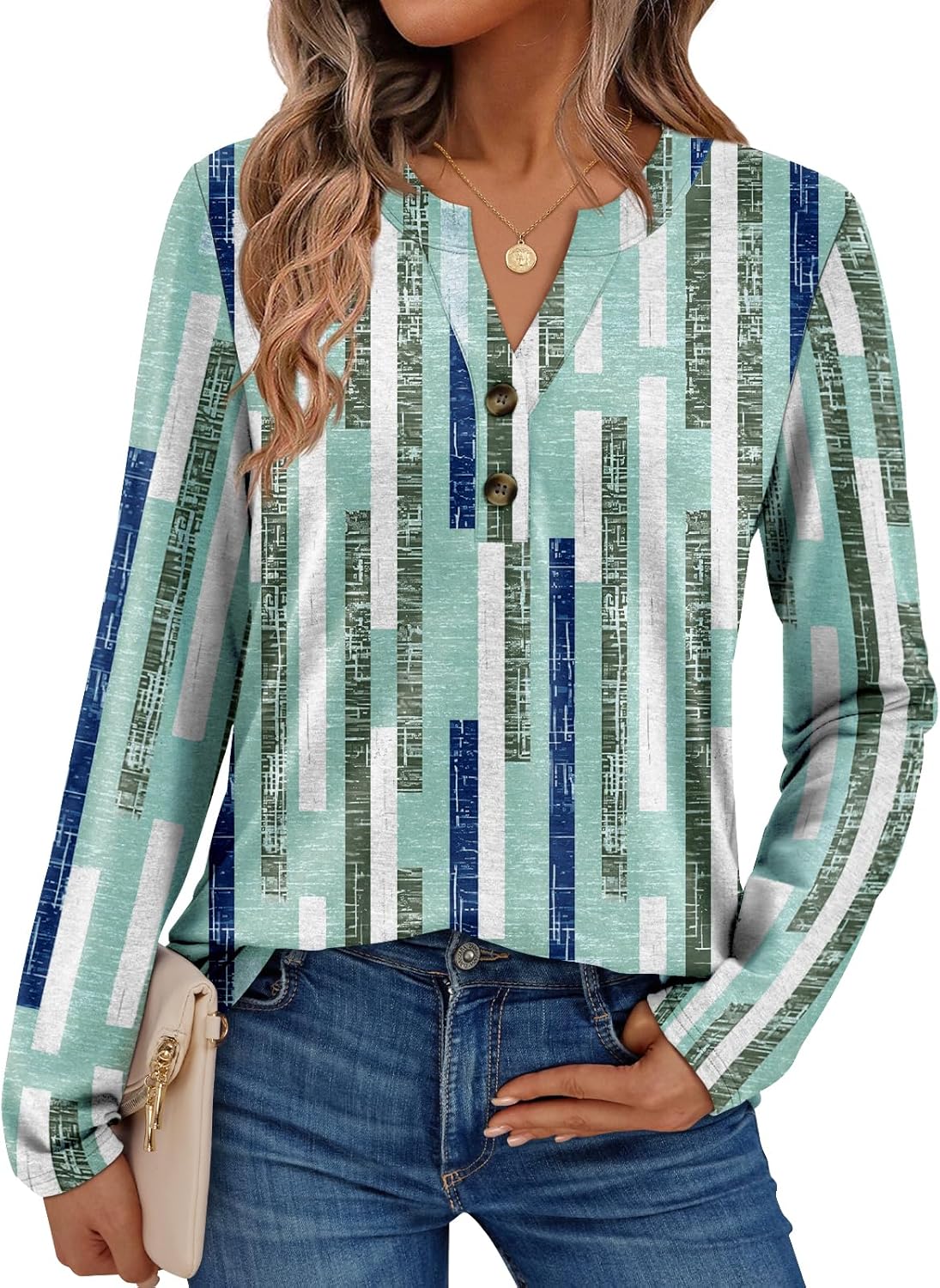 AUTOMET Women's Long Sleeve Shirts 2025 Fall Fashion Dressy Casual Tops Trendy Henley Blouses Cute Work Outfits Clothes