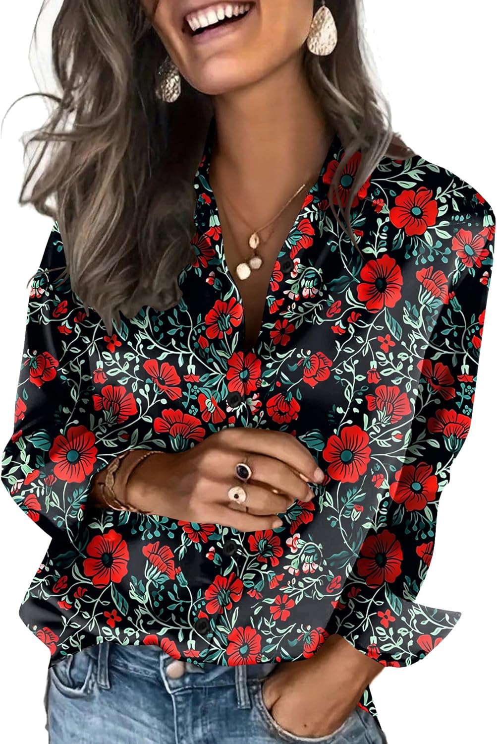 Zeagoo Satin Blouses for Women Silk Button Down Shirts Long Sleeve Business Casual Tops