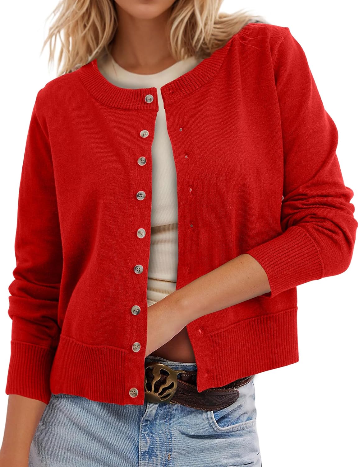 Leopard Cardigan Open Front Button Up Sweaters for Women Long Sleeve Shrug Cheetah Print Top Cropped Cardigan Jackets