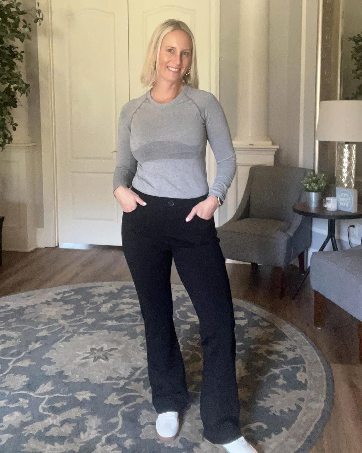 Stelle Women 28"/30"/ 32" Bootcut Dress Pants Business Casual Work Pants with Pockets Pull On Regular Slacks for Office