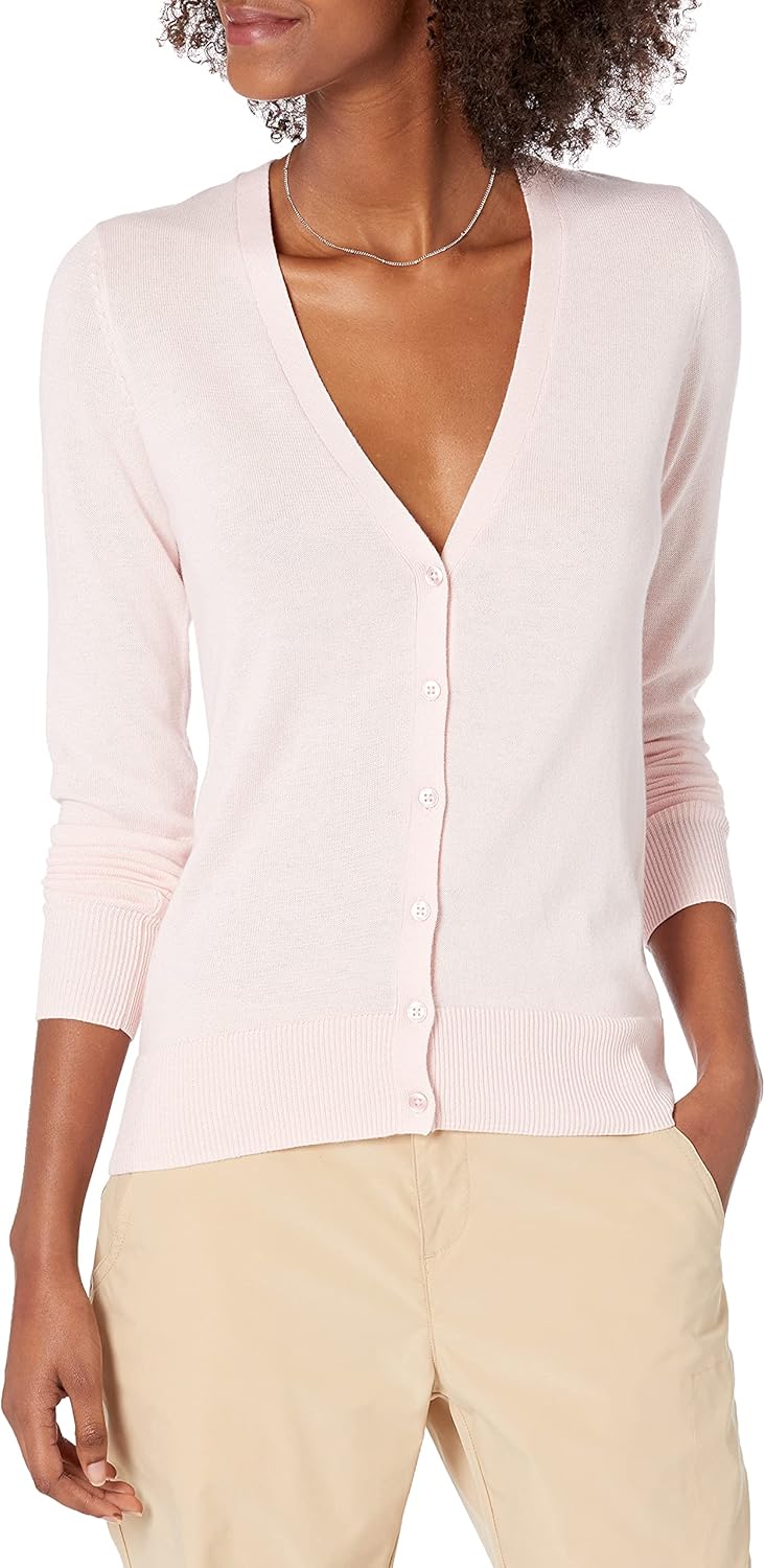 Amazon Essentials Women's Lightweight V-Neck Cardigan Sweater (Available in Plus Size)