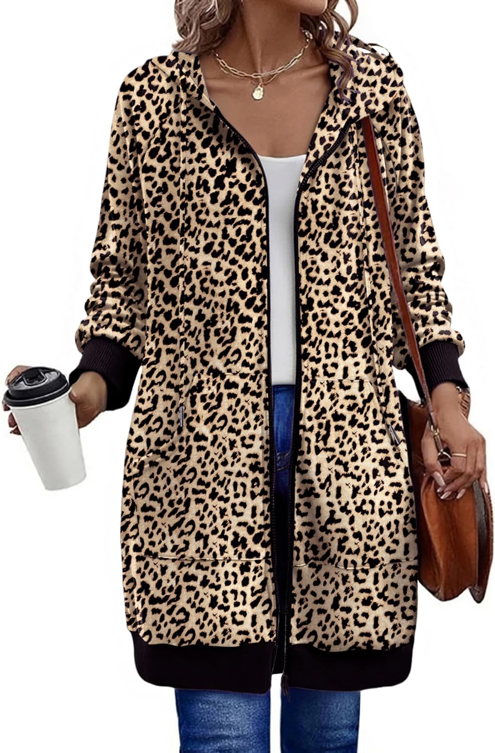 Zeagoo Women's Zip Up Hoodies Long Tunic Sweatshirts Long Sleeve Oversized Fleece Casual 2025 Fall Jacket Coat with Pocket