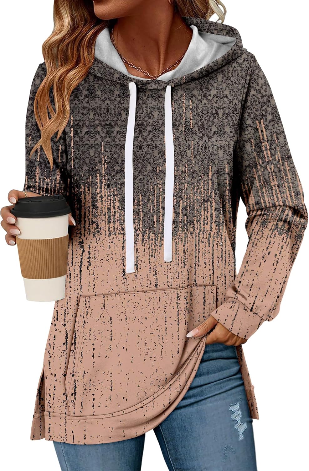 KISSMODA Womens Casual Hoodies Long Sleeve Sweatshirts Comfy Pullover Fleece Sweaters Winter Fall Outfits Fashion Clothes