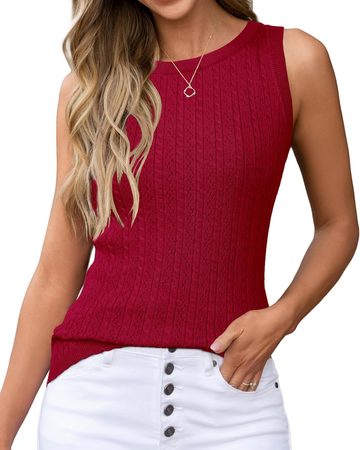 Arach&Cloz Women's Wool Blend Sweaters Non See Through All-Season Business Casual Tank 2025