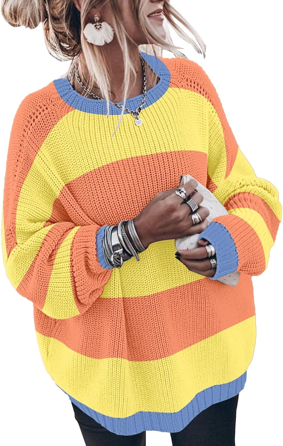 Womens Oversized Sweaters Loose Solid Casual Long Sleeve Mock Neck Knitted Jumper Tops