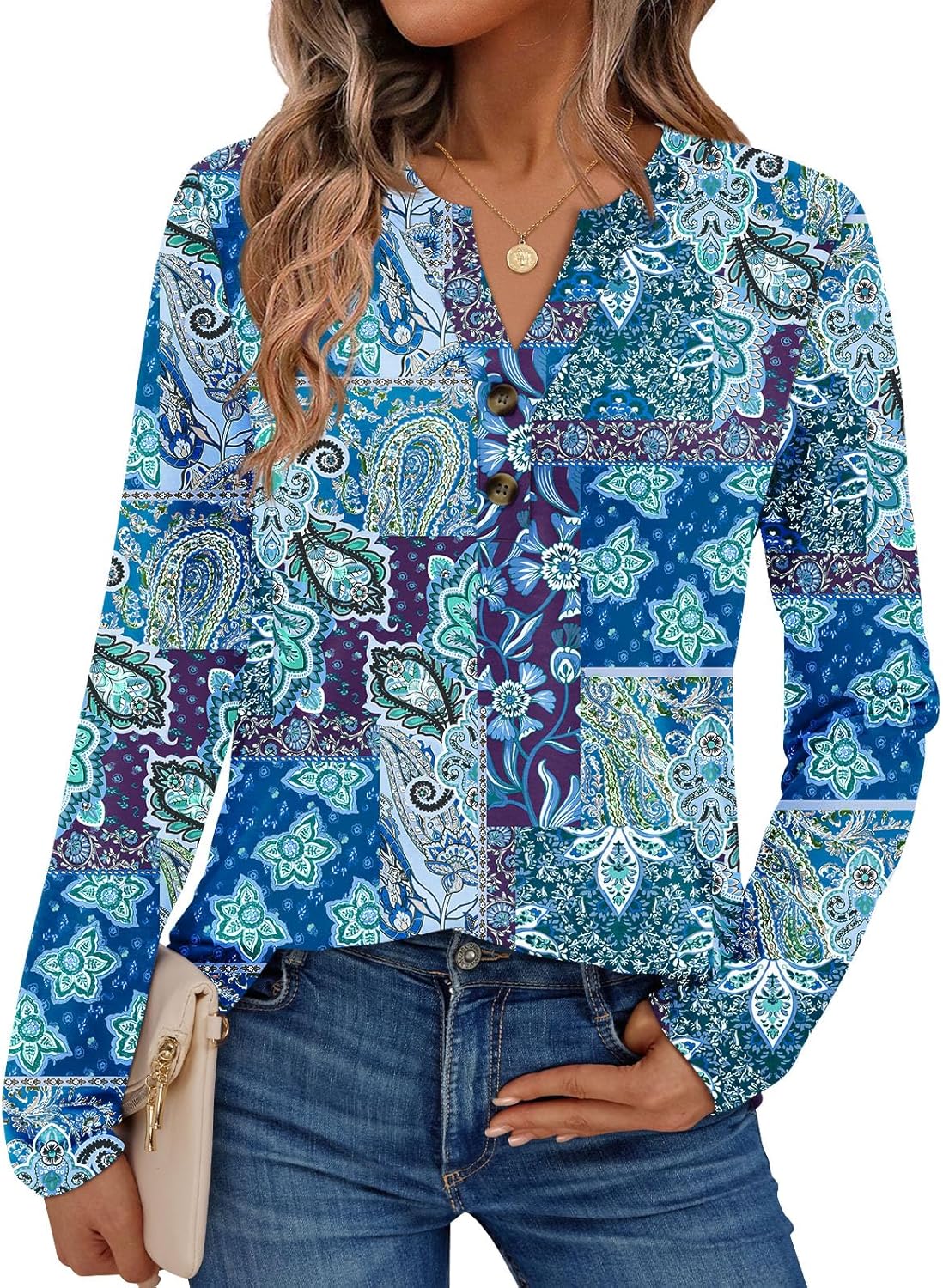 AUTOMET Women's Long Sleeve Shirts 2025 Fall Fashion Dressy Casual Tops Trendy Henley Blouses Cute Work Outfits Clothes