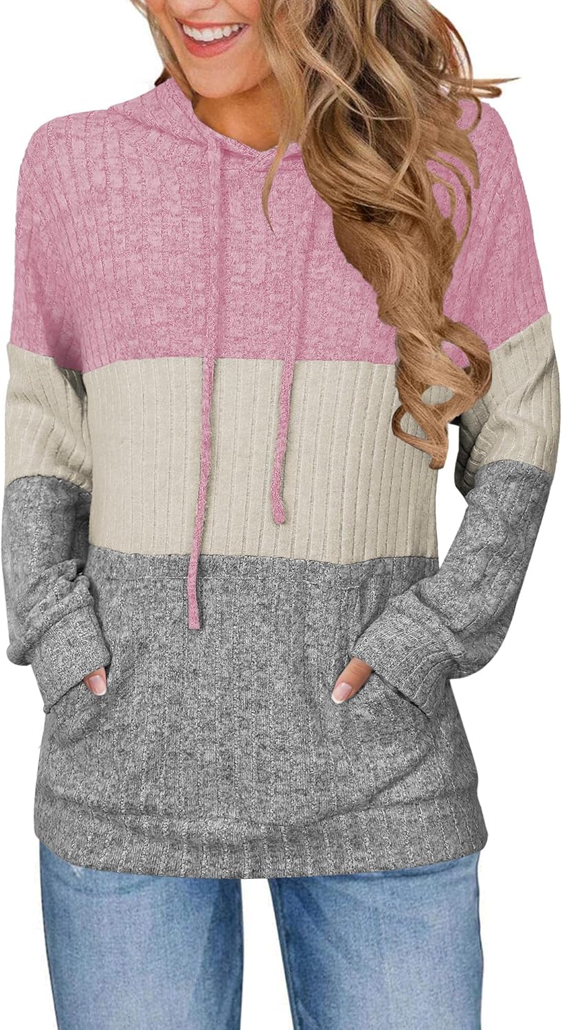 Hoodies for Women Casual Long Sleeve Drawstring Loose Fit Pullover Sweaters Tops for Women Trendy 2025 Fall Fashion