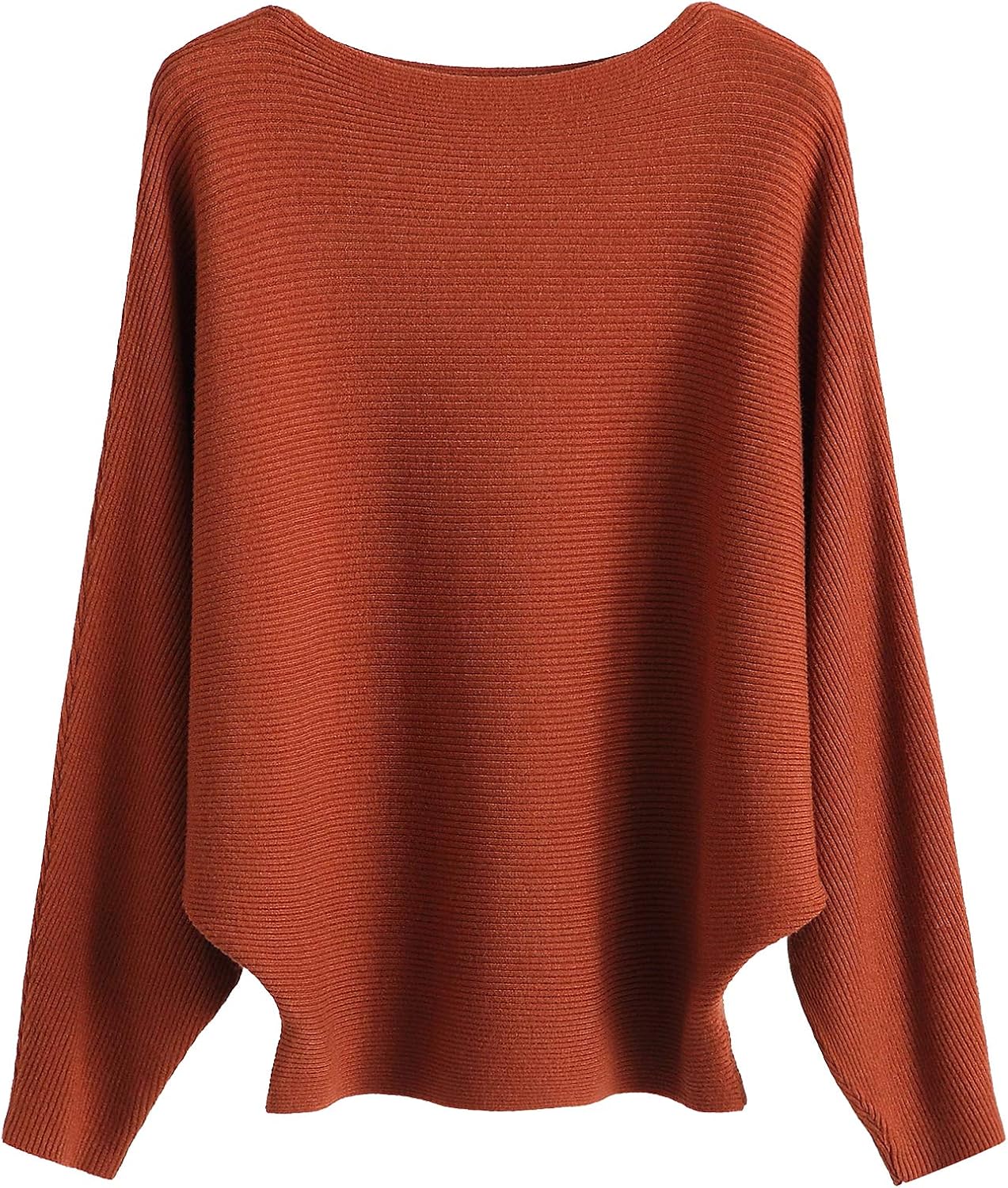 GABERLY Boat Neck Batwing Sleeves Dolman Knitted Sweaters and Pullovers Tops for Women