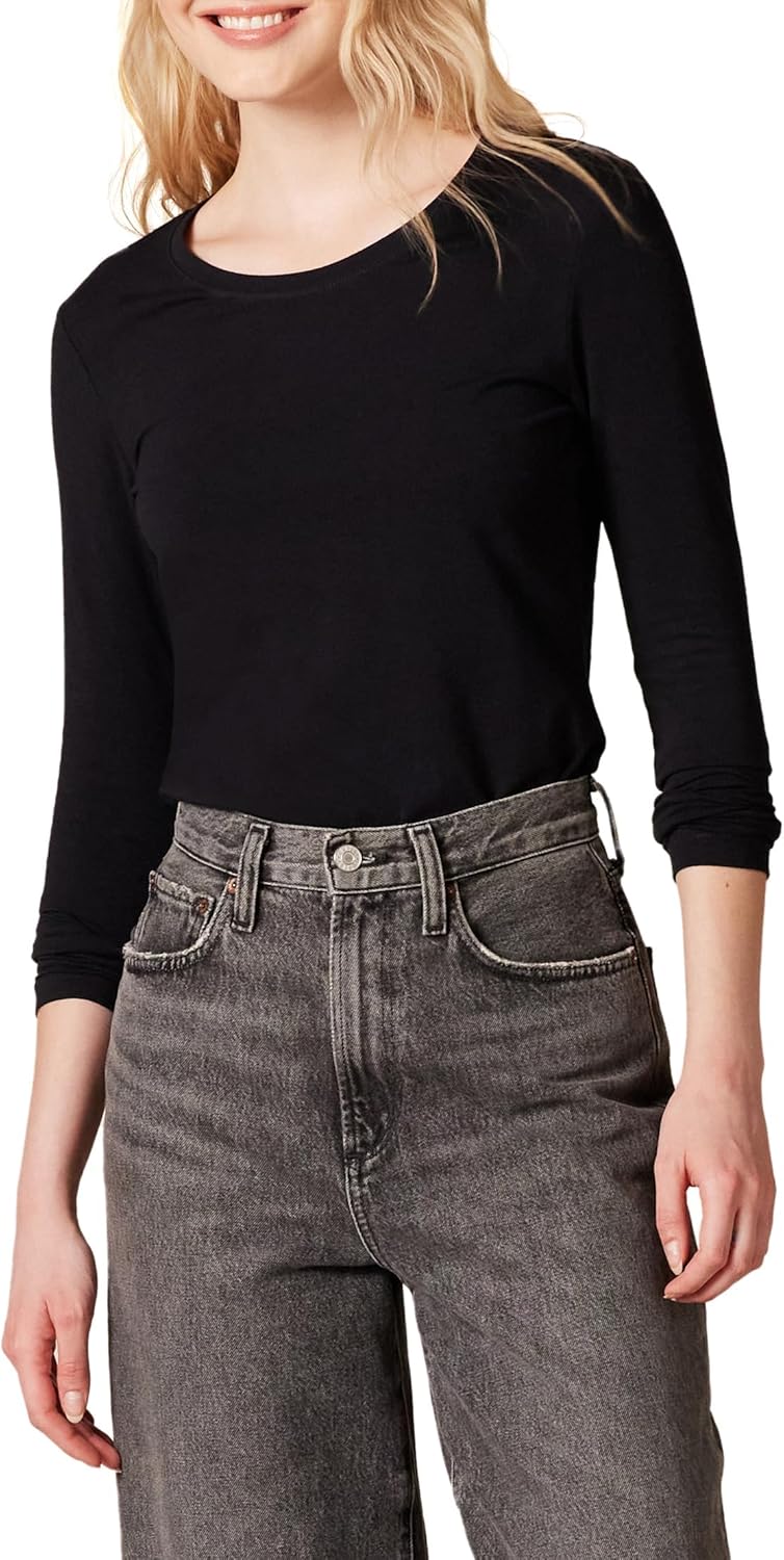 Amazon Essentials Womens Regular-Fit Long-Sleeve Crewneck T-Shirt (Available in Plus Size)