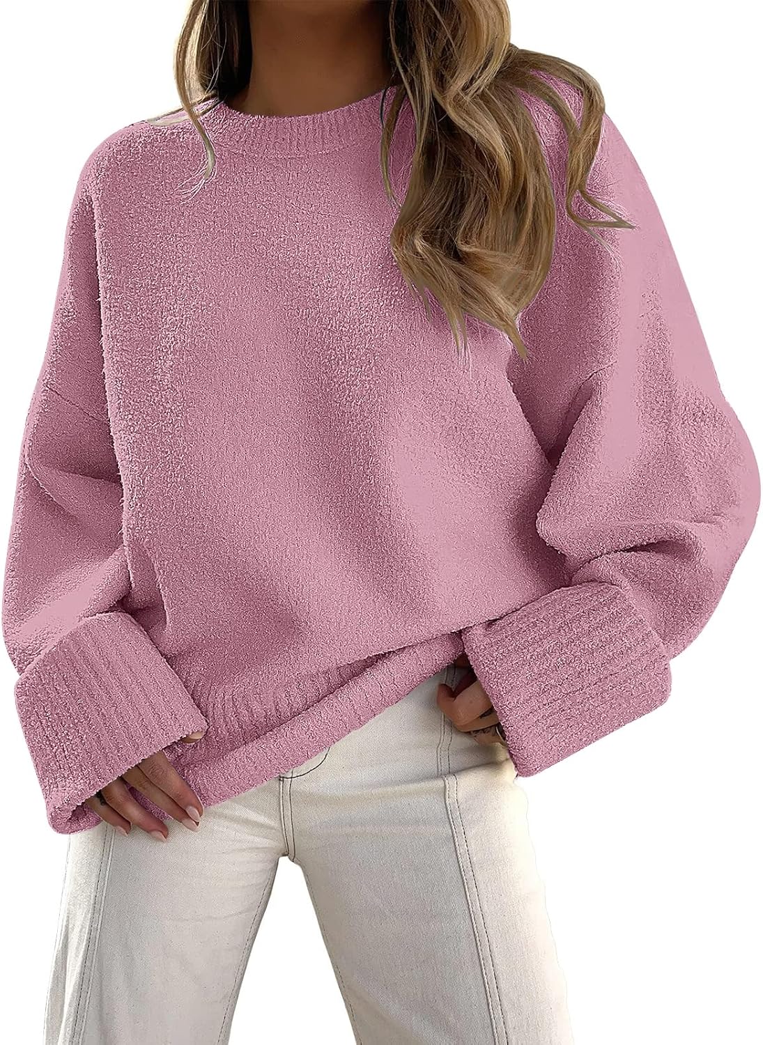 LILLUSORY Women's Oversized Sweaters Fuzzy Chunky Warm Pullover Sweater