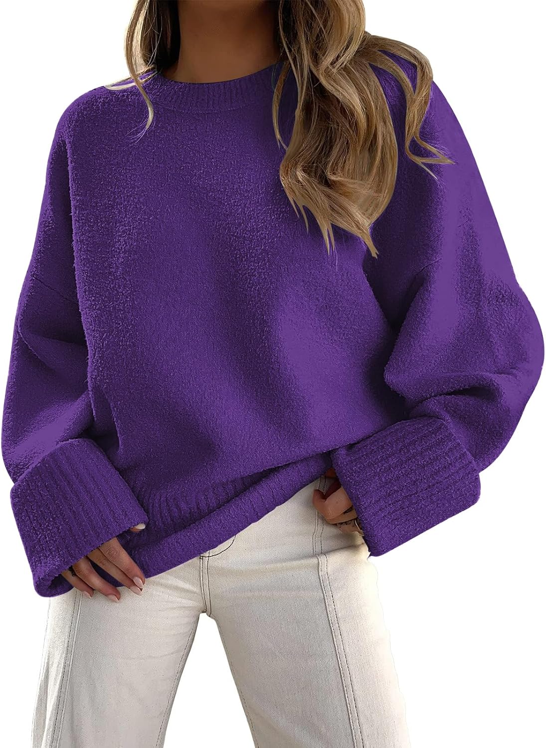 LILLUSORY Women's Oversized Sweaters Fuzzy Chunky Warm Pullover Sweater