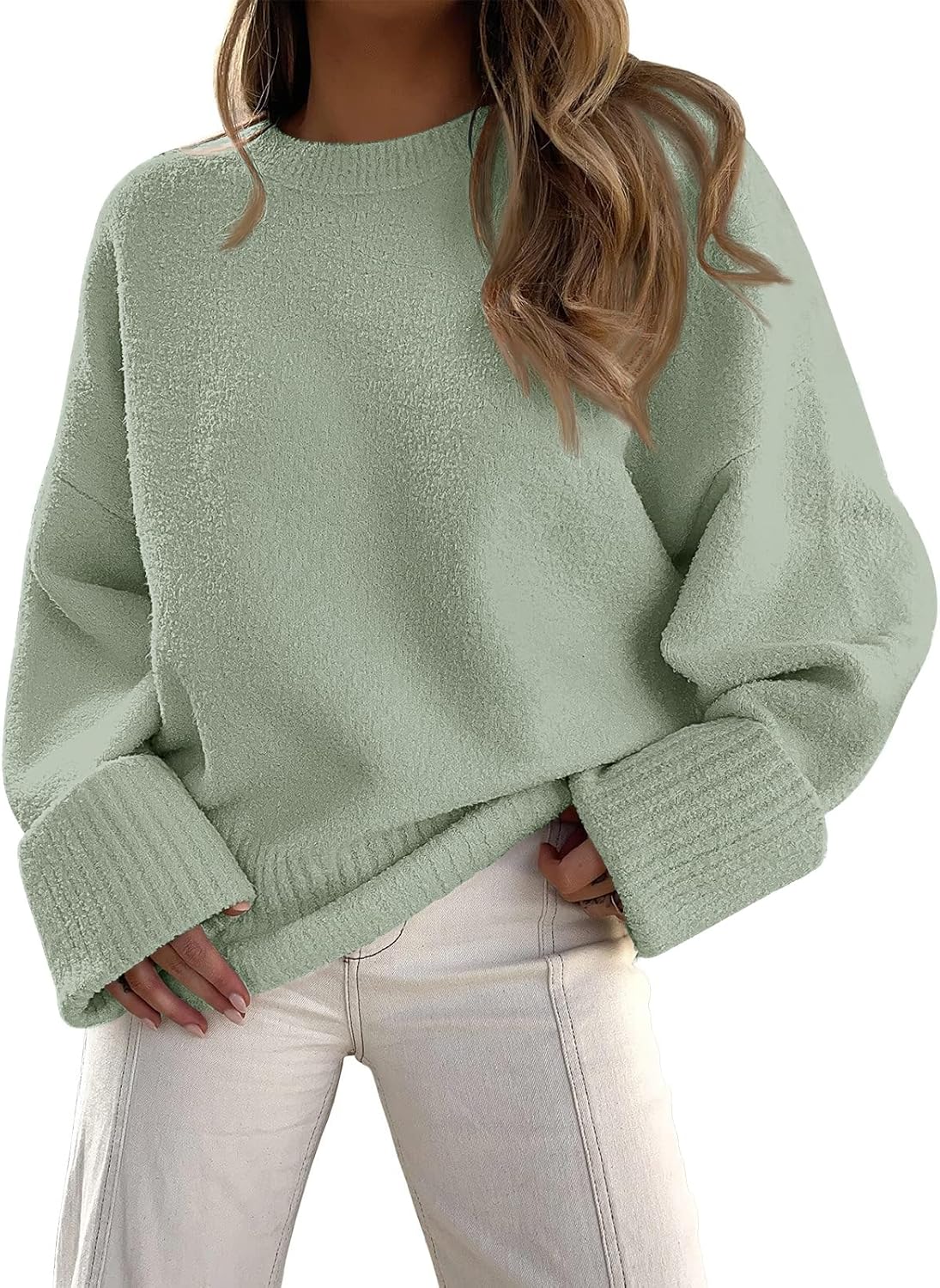 LILLUSORY Women's Oversized Sweaters Fuzzy Chunky Warm Pullover Sweater