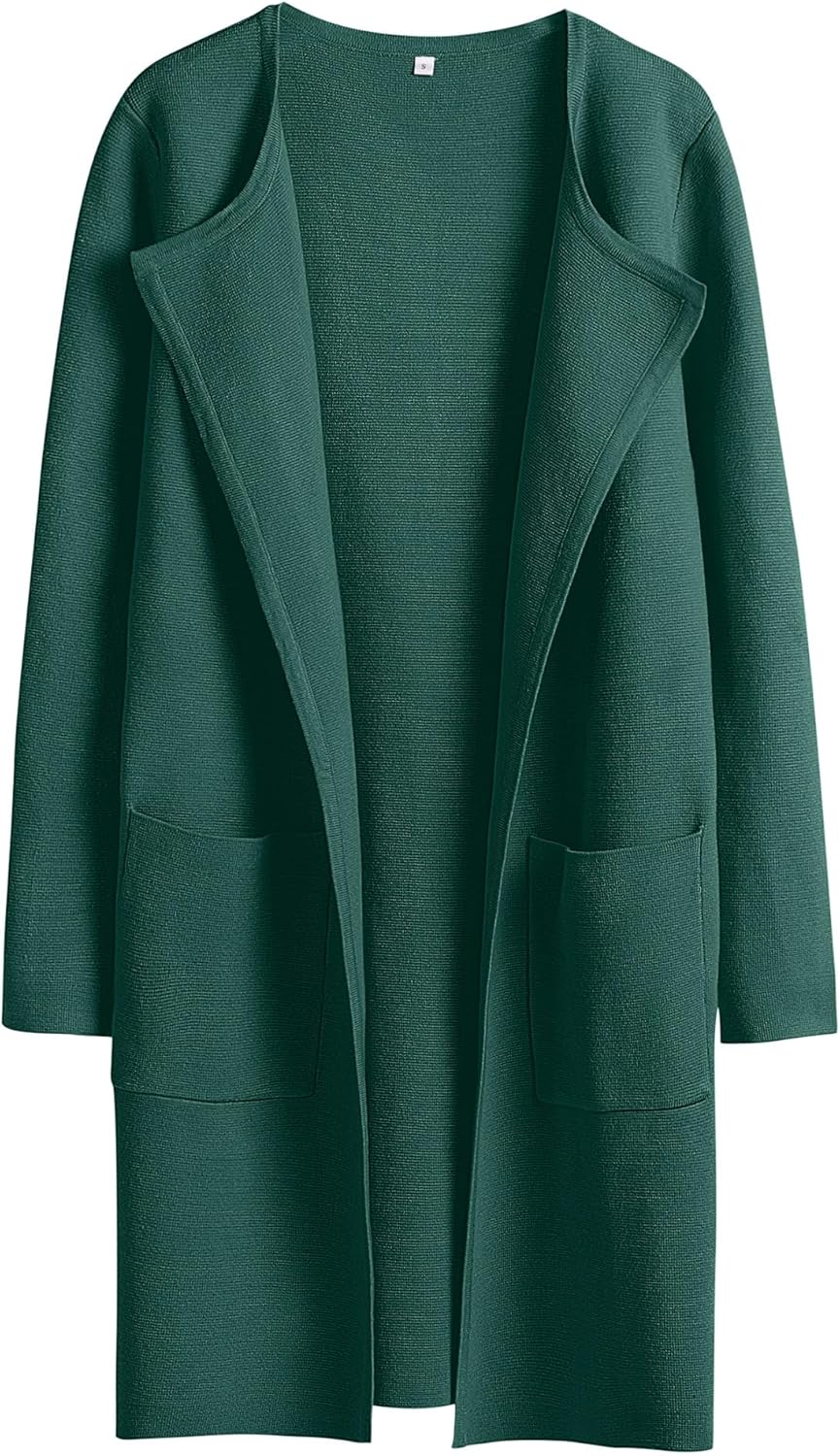 ANRABESS Womens Cardigan Sweater Open Front Knit Long Coatigan Dressy Casual Jacket Coat 2025 Fall Outfits Classy Clothes