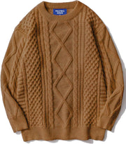 Aelfric Eden Oversized Sweater 90s Vintage Cable Knit Long Sleeve Women Heavy Crewneck Pullover