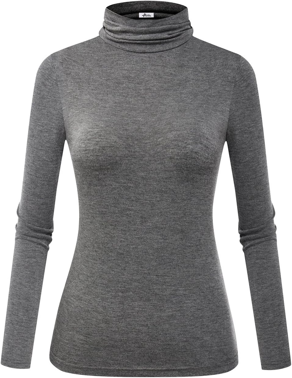 Herou Womens Long Sleeve Turtleneck Slim Fitted Lightweight Casual Active Layer Tops Shirts