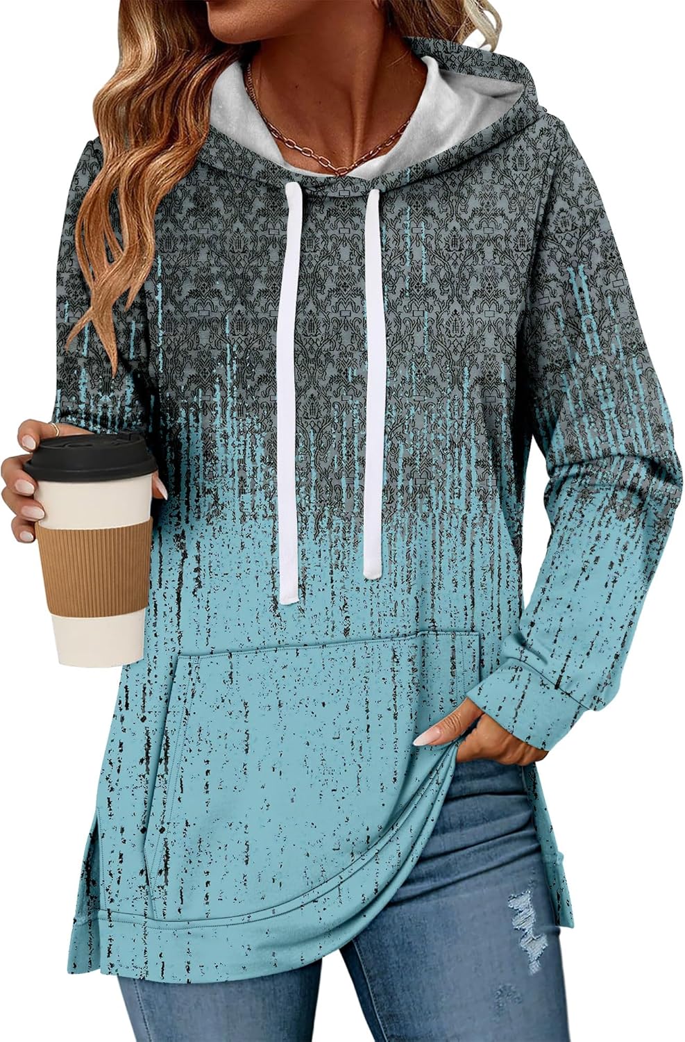 KISSMODA Womens Casual Hoodies Long Sleeve Sweatshirts Comfy Pullover Fleece Sweaters Winter Fall Outfits Fashion Clothes