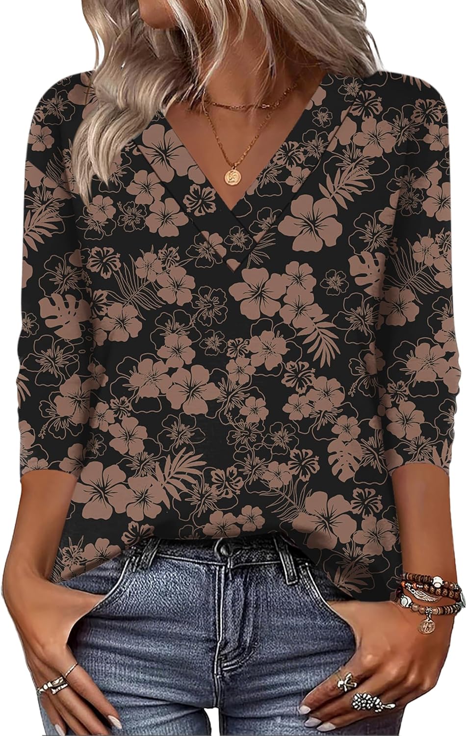 Zeagoo Women Long Sleeve Tops Dressy Casual V Neck Tshirts Basics Tee 2025 Fall Trendy Clothes S-2XL