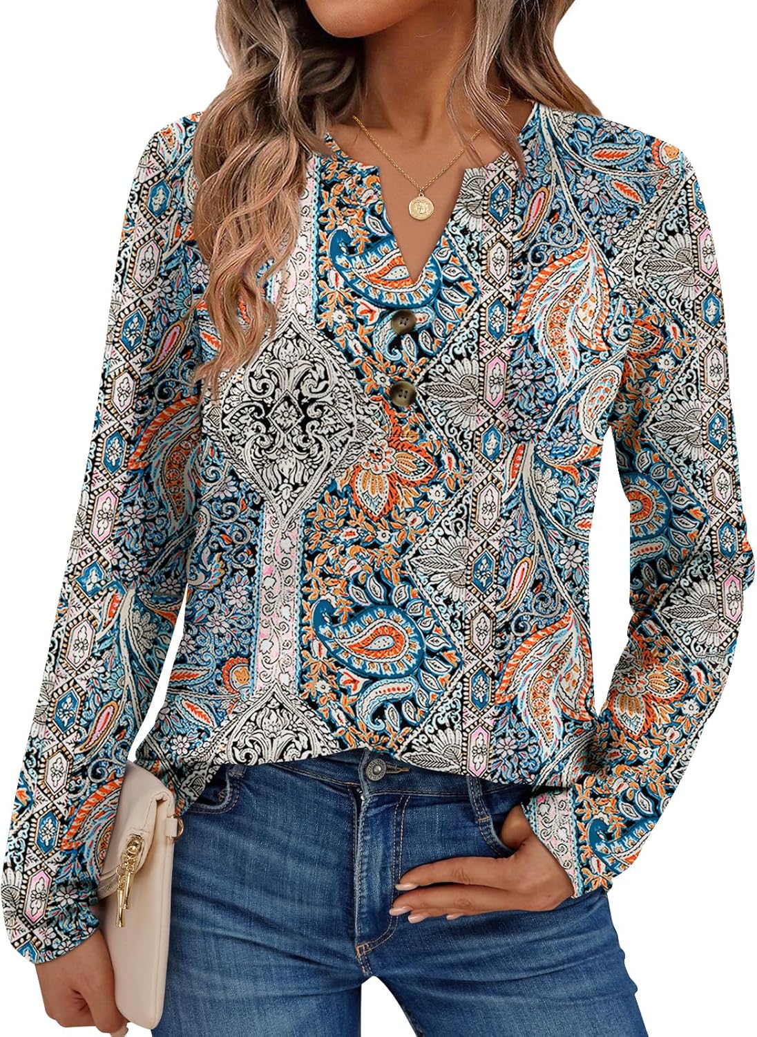 AUTOMET Women's Long Sleeve Shirts 2025 Fall Fashion Dressy Casual Tops Trendy Henley Blouses Cute Work Outfits Clothes