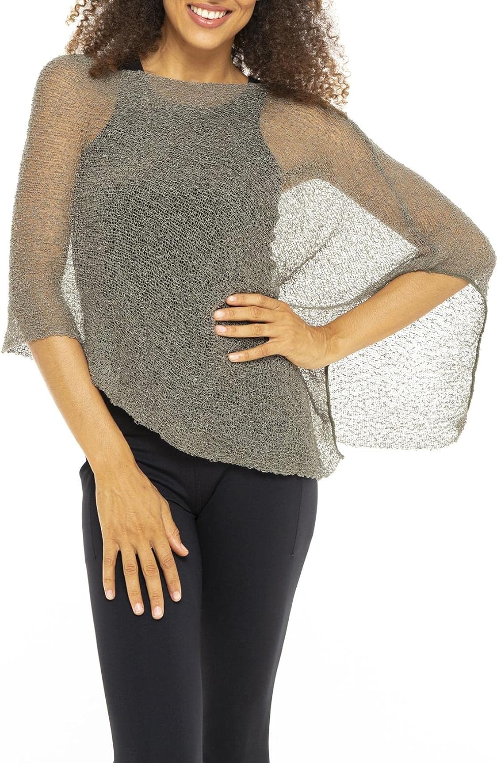 Back From Bali Womens Sheer Poncho Shrug Bolero, Lightweight Summer Shrug Pullover Sweater