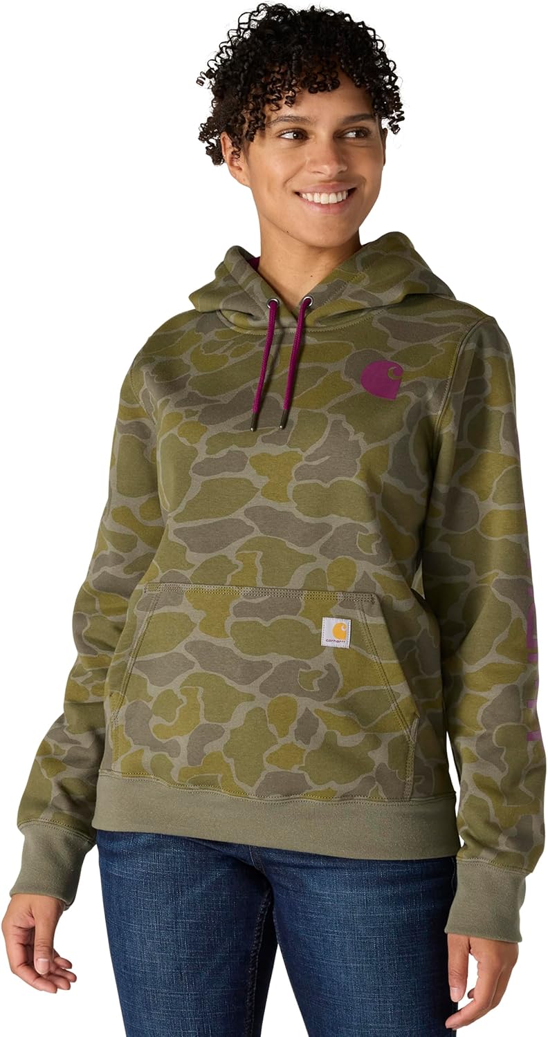 Carhartt Women's Relaxed Fit Midweight Logo Sleeve Graphic Printed Sweatshirt