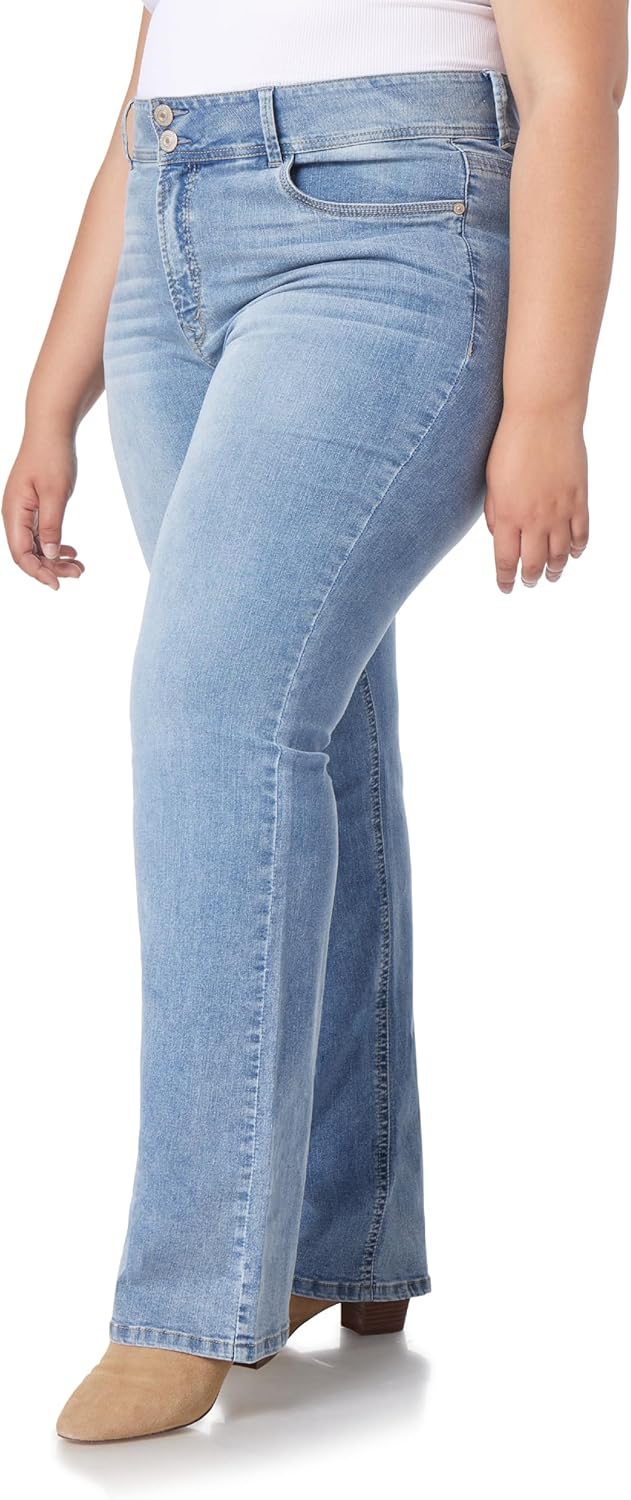 WallFlower Luscious Curvy Bootcut Jeans for Women, Mid-Rise Insta Stretch Denim, Size-Inclusive Juniors Jeans, Sizes 0 to 24