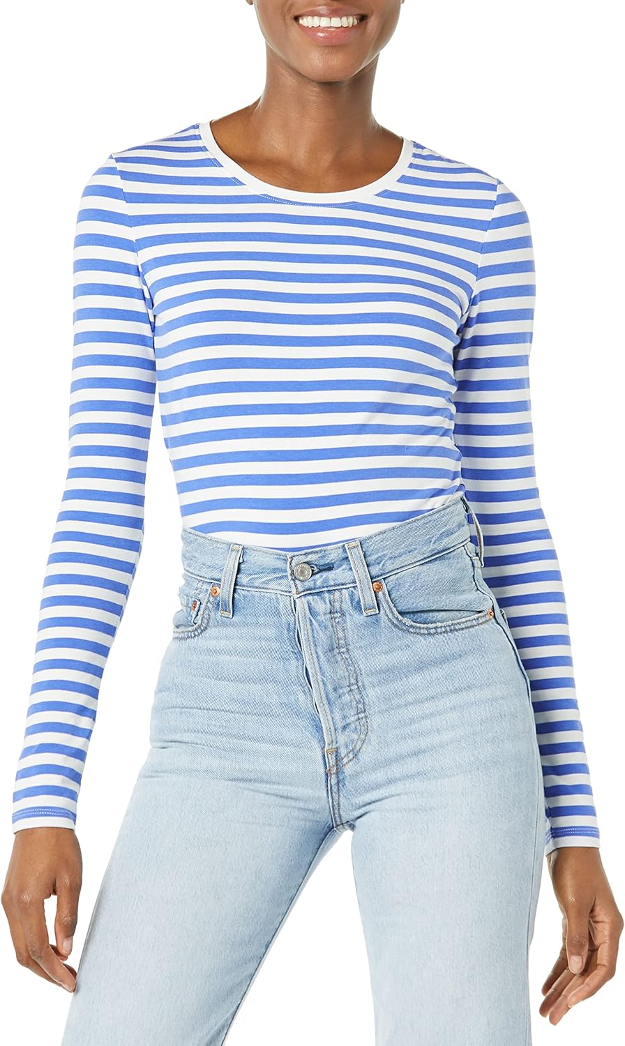 Amazon Essentials Womens Regular-Fit Long-Sleeve Crewneck T-Shirt (Available in Plus Size)