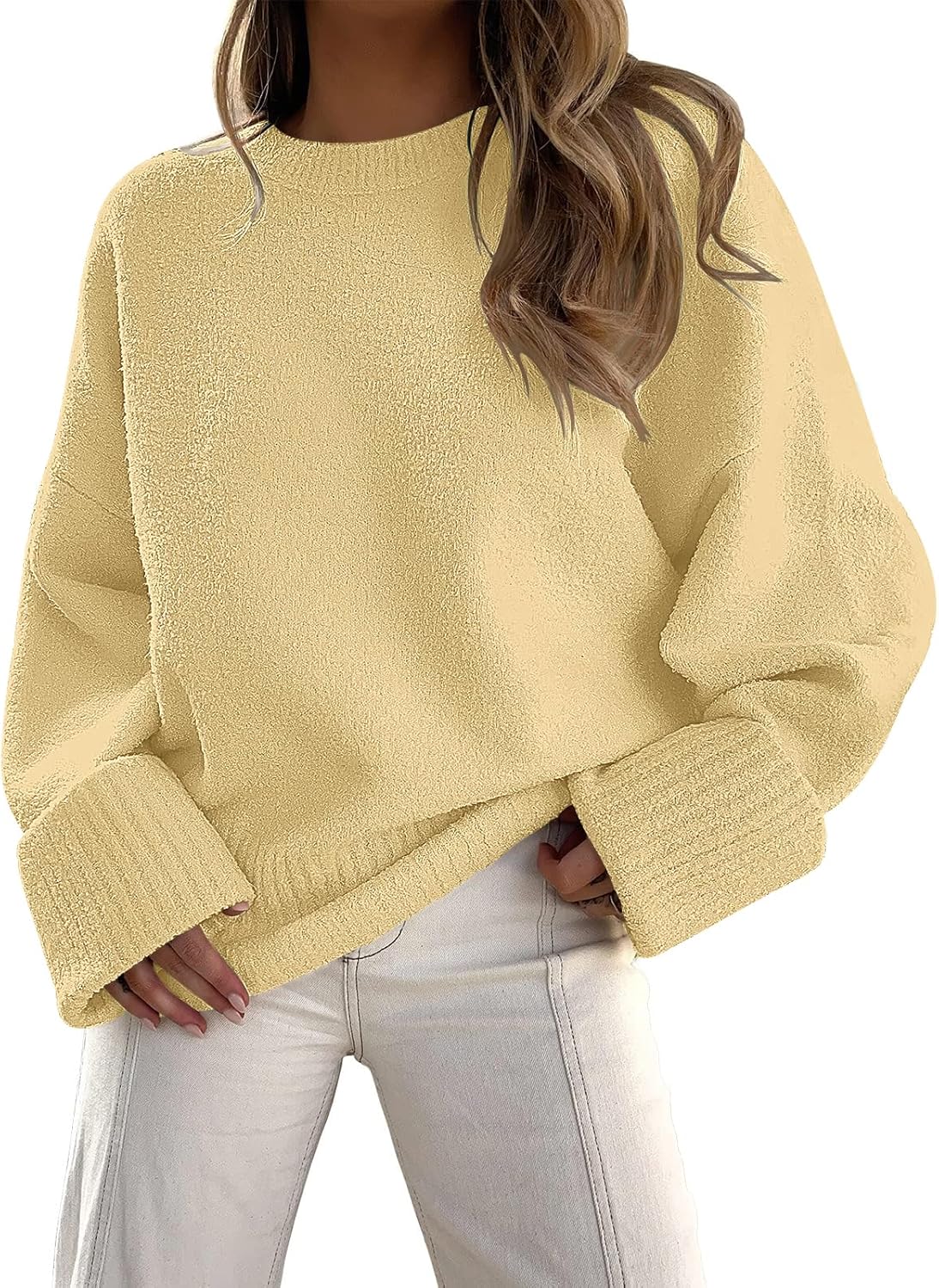 LILLUSORY Women's Oversized Sweaters Fuzzy Chunky Warm Pullover Sweater