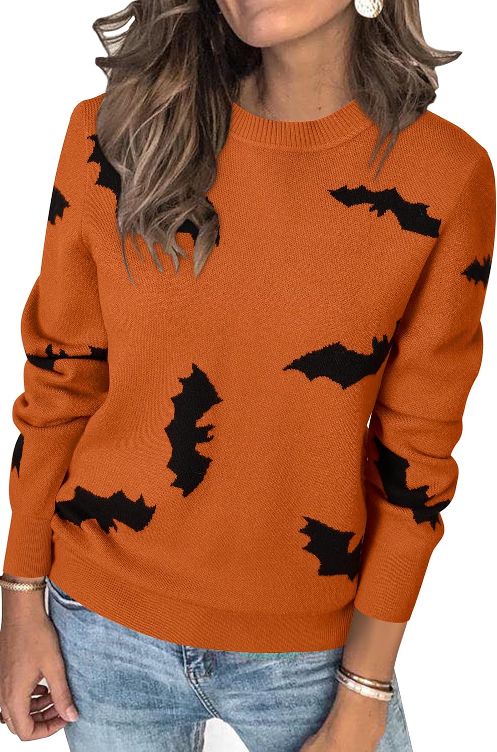 Arach&Cloz Women's Soft Knit Sweater Fall Dressy Casual Pullover Tops