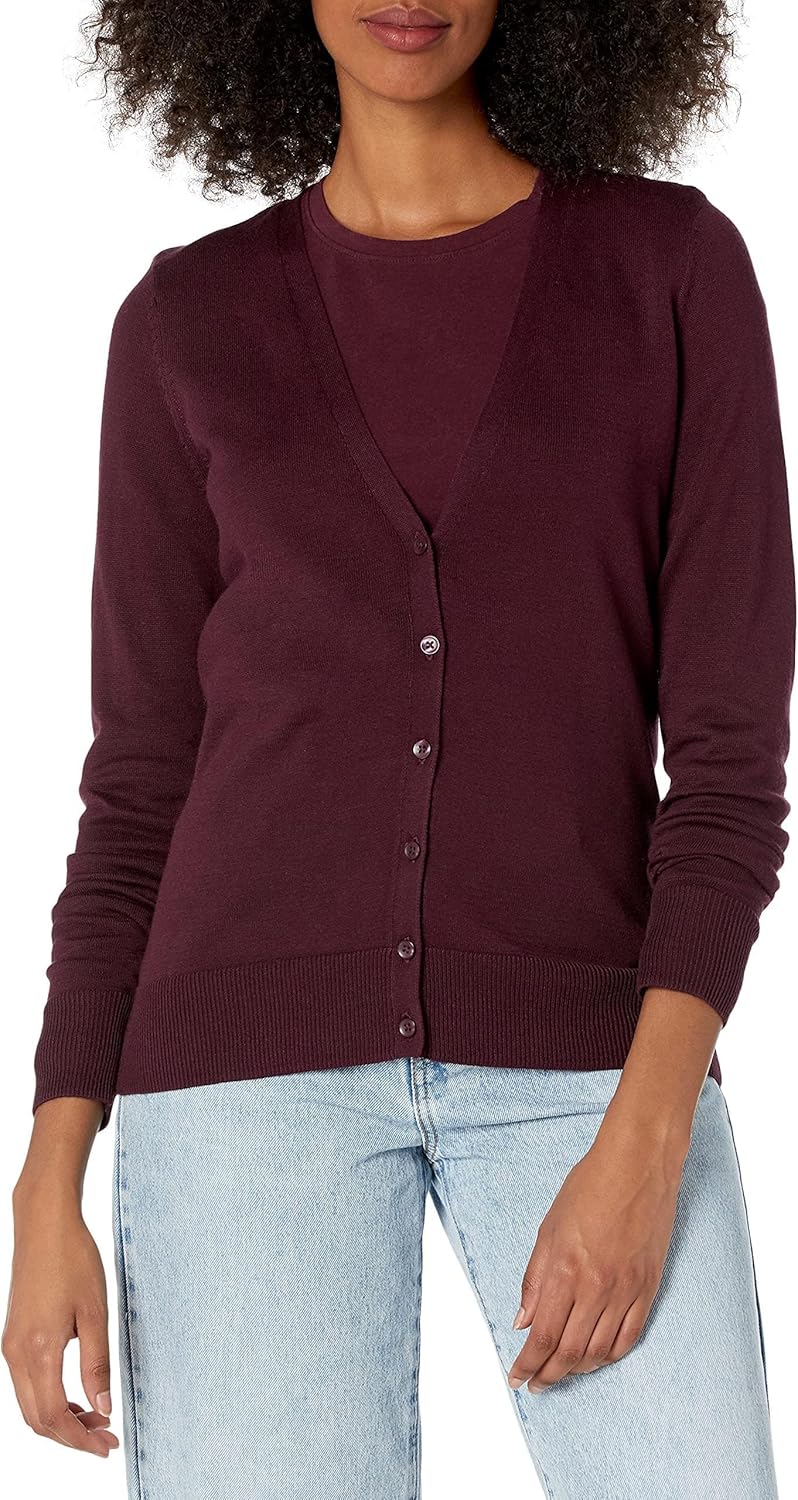Amazon Essentials Women's Lightweight V-Neck Cardigan Sweater (Available in Plus Size)