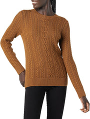 Amazon Essentials womens Soft Fisherman Cable Long-Sleeve Crewneck Sweater (Available in Plus Size)