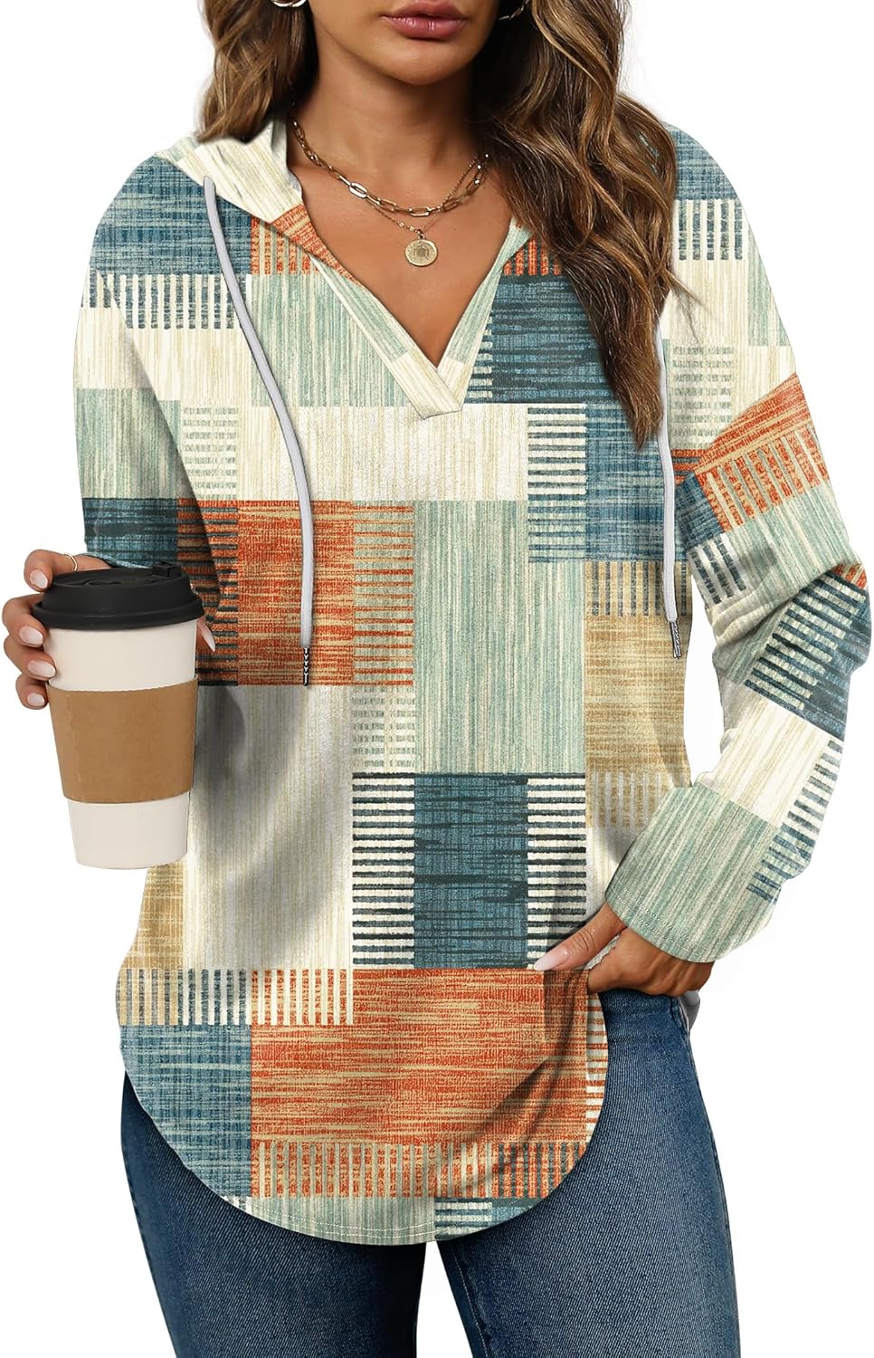 Bofell Womens Fashion Tops Hoodies for Women Pullover Oversized Sweatshirts Long SLeeve Shirts Loose Fit