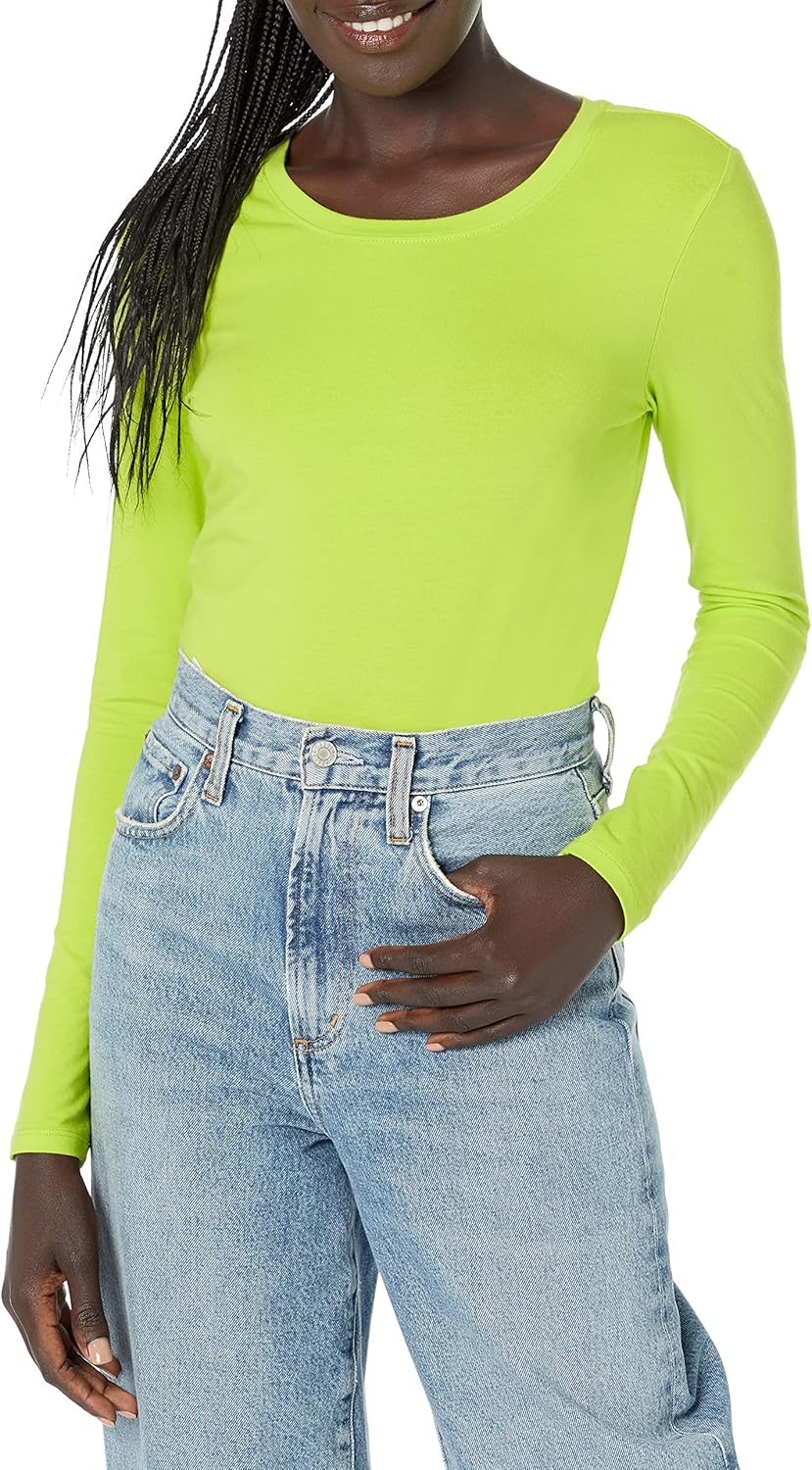 Amazon Essentials Womens Regular-Fit Long-Sleeve Crewneck T-Shirt (Available in Plus Size)