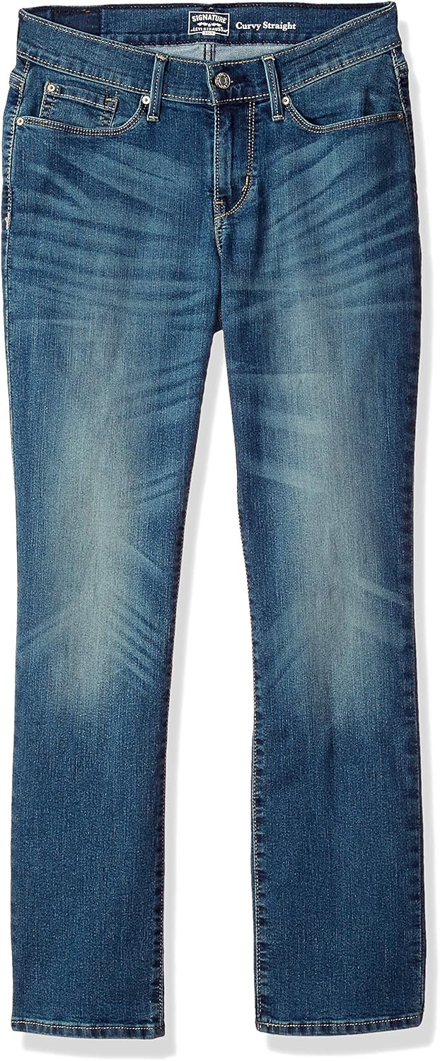Levi Strauss Signature Gold Women's Curvy Totally Shaping Straight Jeans (Available in Plus Size)