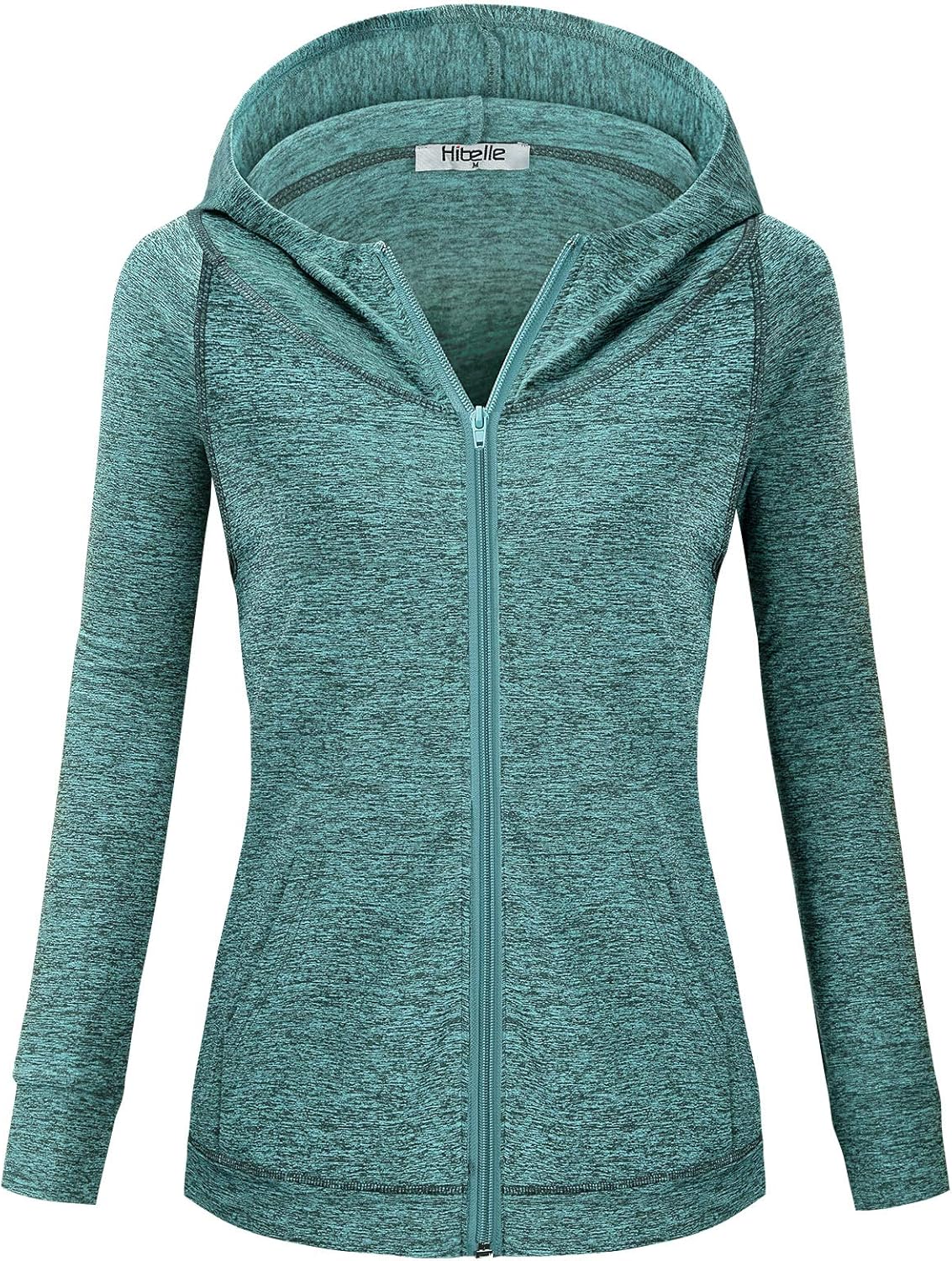Hibelle Women's Full-Zip Fleece Lined Hoodie Sports Sweatshirts with Handy Pockets & Inside Pocket