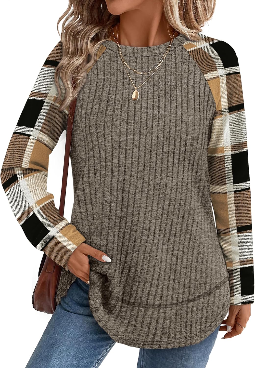 WIHOLL Long Sleeve Shirts for Women Fall Sweaters 2025 Lightweight Casual Tunic Tops Loose Fit Winter Clothing S-2XL