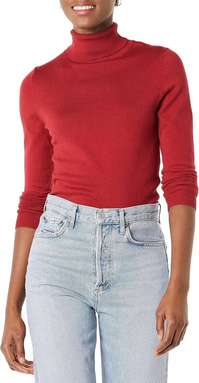 Amazon Essentials Women's Classic-Fit Lightweight Long-Sleeve Turtleneck Sweater (Available in Plus Size)