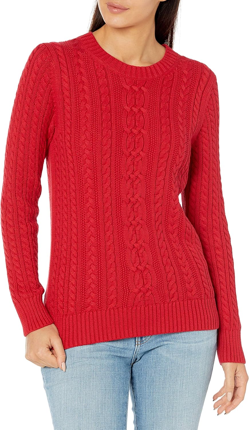Amazon Essentials womens Soft Fisherman Cable Long-Sleeve Crewneck Sweater (Available in Plus Size)