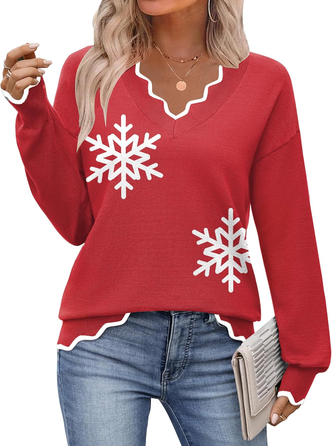 Zeagoo Women's 2025 Fall V Neck Sweater Casual Long Sleeve Lightweight Ribbed Knit Pullover Sweaters Dressy Casual Tops