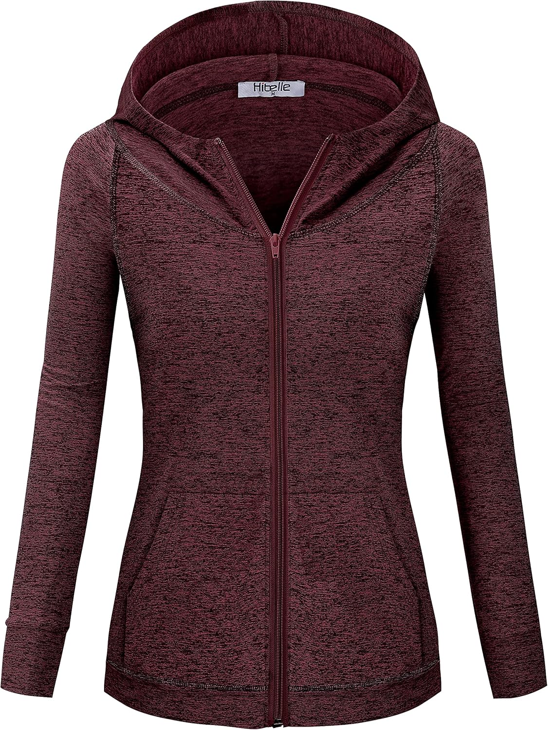 Hibelle Women's Full-Zip Fleece Lined Hoodie Sports Sweatshirts with Handy Pockets & Inside Pocket
