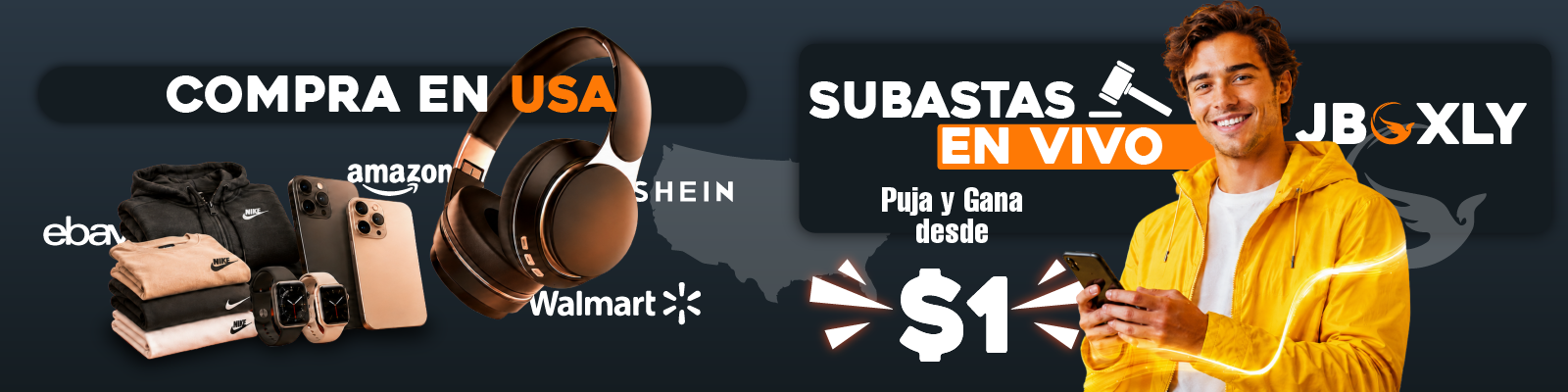 Subastas JBOXLY desde 1 dolar