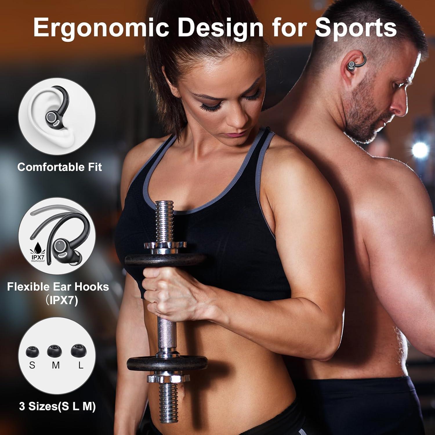 Wireless Earbuds Bluetooth 5.3 - VKROBAG V90 Sports - 48Hrs Playtime IP7 Waterproof